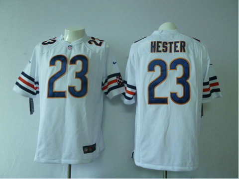NFL North Chicago Bears Hester 23 White Nike Game Nike Nfl jersey